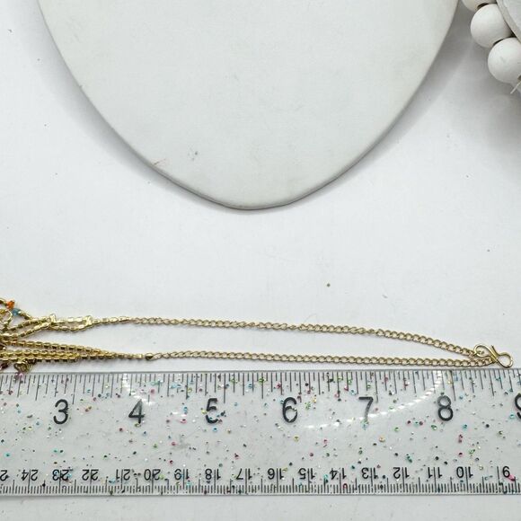 Colorful Bead And Rhinestone Gold Plated Bollywood Indian Necklace And Earrings - Picture 4 of 14